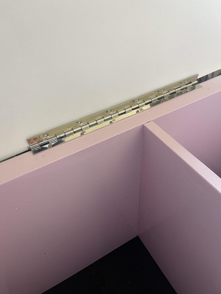 cat birthing box diy hinges pink