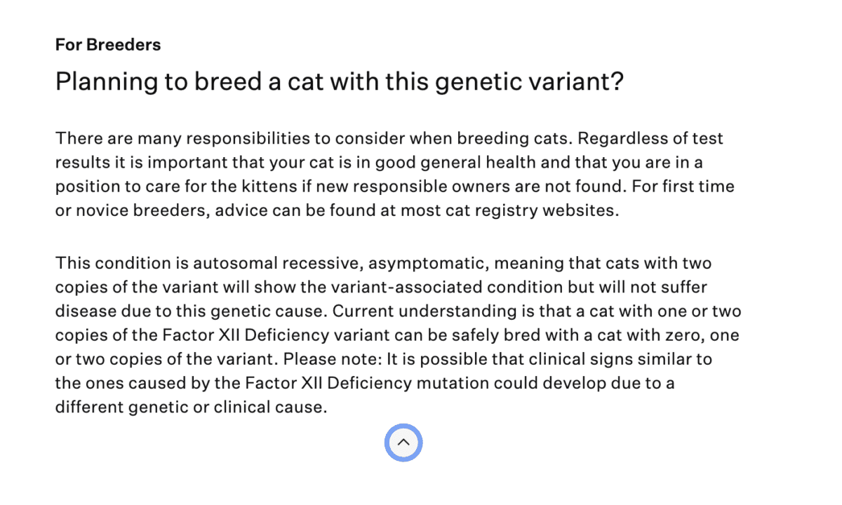 wisdom panel factor XII cat DNA testing
